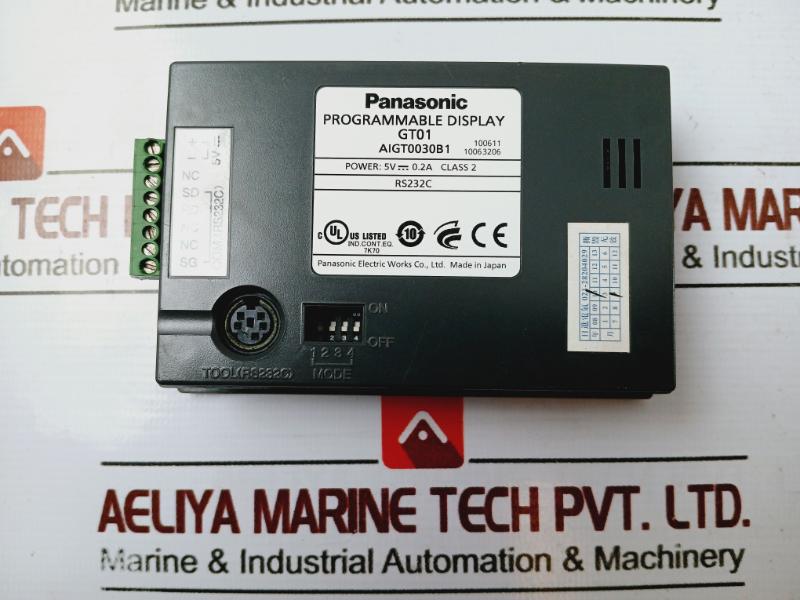 Panasonic Aigt0030B1 Gt01 Programmable Display 5V 0.2A Class 2