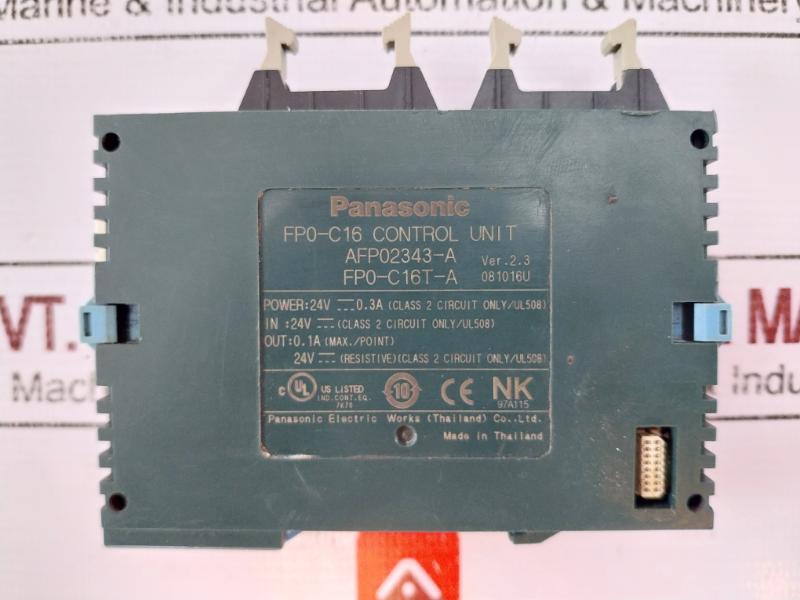 Panasonic Fp0-c16T Control Unit Afp02343-a Ver 2.3 24V 0.3A