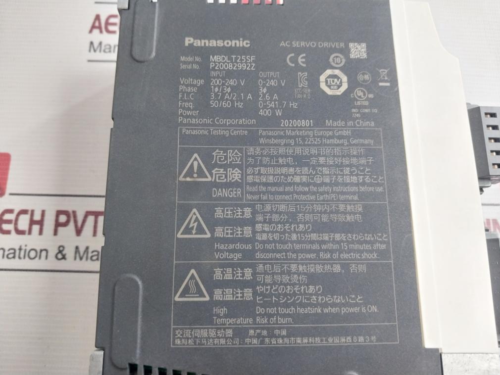 Panasonic Mbdlt25Sf Ac Servo Driver