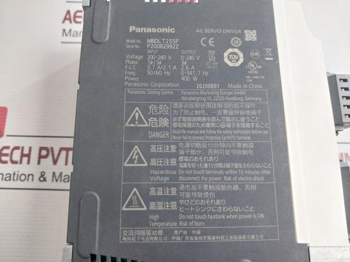 Panasonic Mbdlt25Sf Ac Servo Driver
