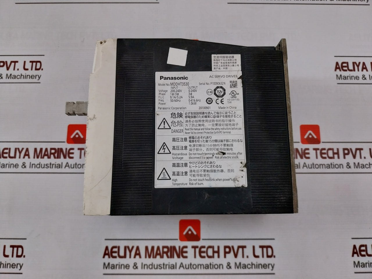 Panasonic Mddht3530 Ac Servo Drive 200-240V 0-240V 20100901 9.1A/5.2A 5.9A