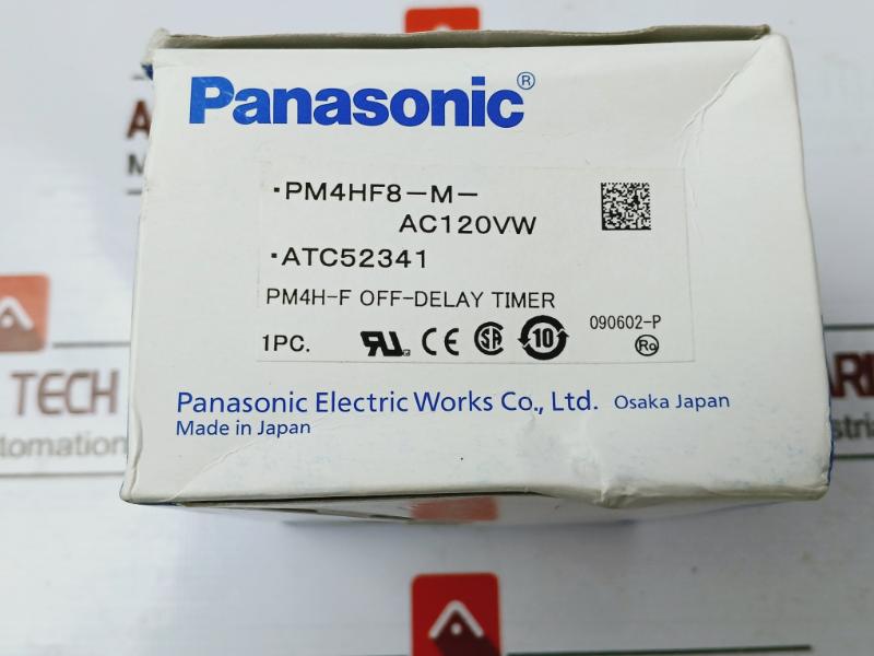 Panasonic Pm4Hf8-m-ac120Vw Off-delay Timer With Base 0-10 Min 100-120V 50/60Hz