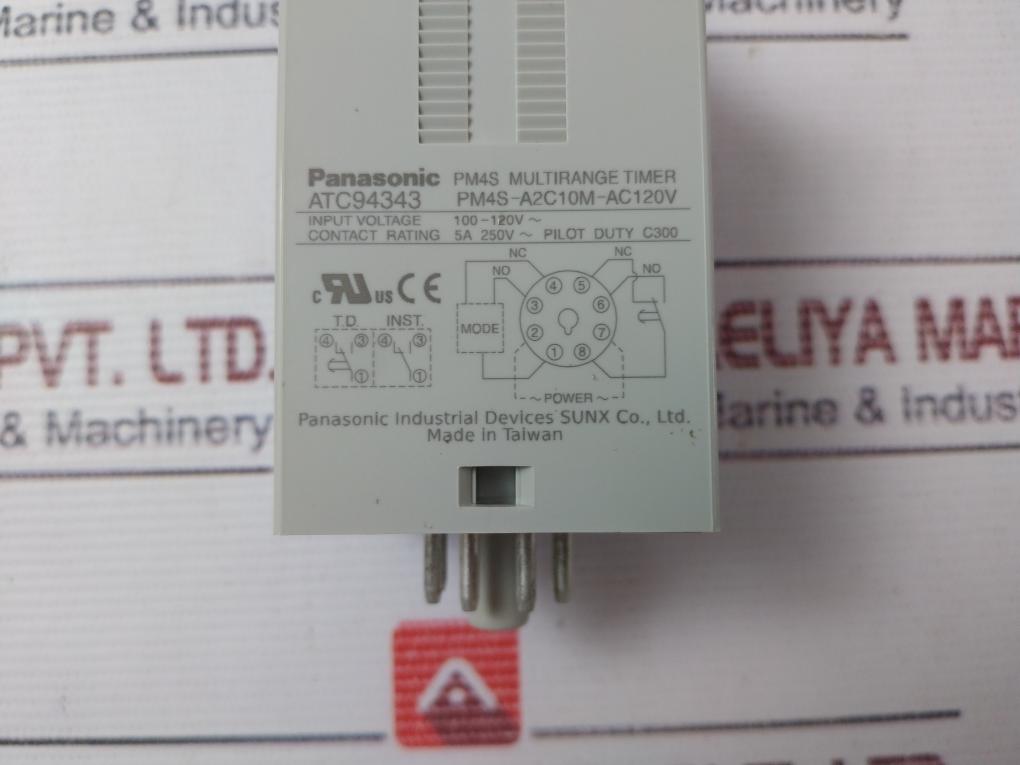 Panasonic Pm4S-a2C10M-ac120V Multirange Timer 5A 250V