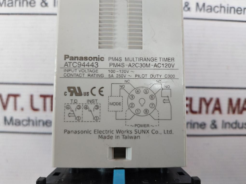 Panasonic Pm4S-a2C30M-ac120V Multirange Timer