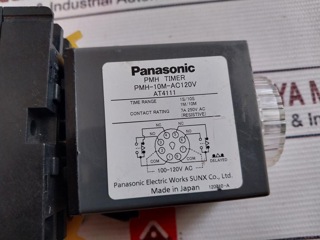 Panasonic Pmh-10M-ac120V Pmh Timer With Base 1S/10S, 7A 250V