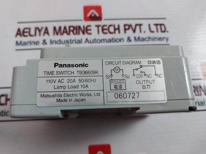 Panasonic TB36609K Time Switch 110V AC 20A 50/60Hz
