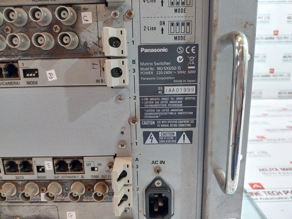 Panasonic Wj-sx650/G Matrix Switcher System 220-240V 50Hz 60W