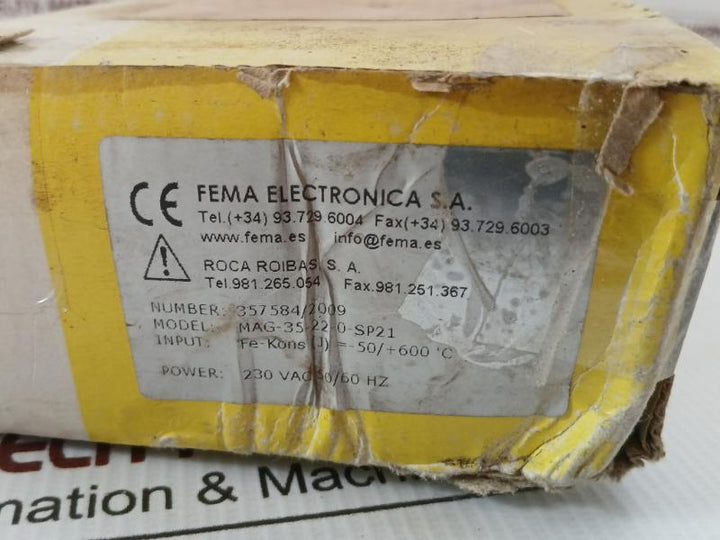 Panel Indicator -50/+600˚C 230 Vac 50/60 Hz Fema Electronica Mag-35-22-0-sp21