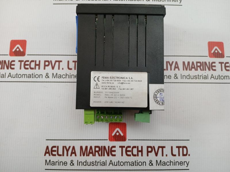 Panel Indicator -50/+600˚C 230 Vac 50/60 Hz Fema Electronica Mag-35-22-0-sp21