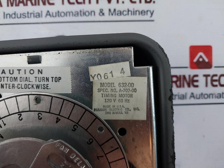 Paragon Electric 632-00 Defrost Timer 120v 60hz
