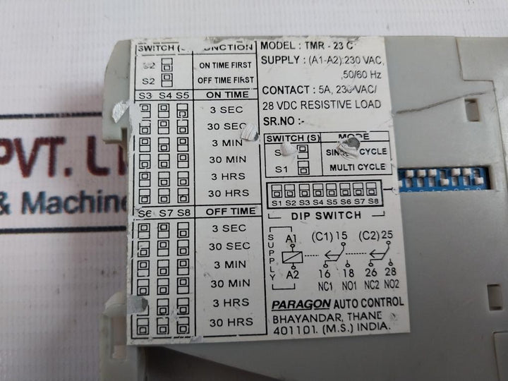 Paragon Tmr-23 C Cyclic Timer 50/60Hz