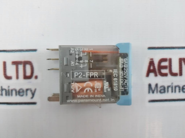 Lot of 13X PARAMOUNT P2-FPR AC 230V Relay 6A 250V AC-1 30V DC-1 IEC 61810