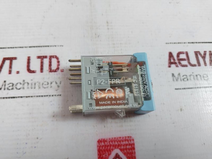 Lot of 10X Paramount P2-FPR Relay AC 230V 6A 250V AC-1 30V DC-1