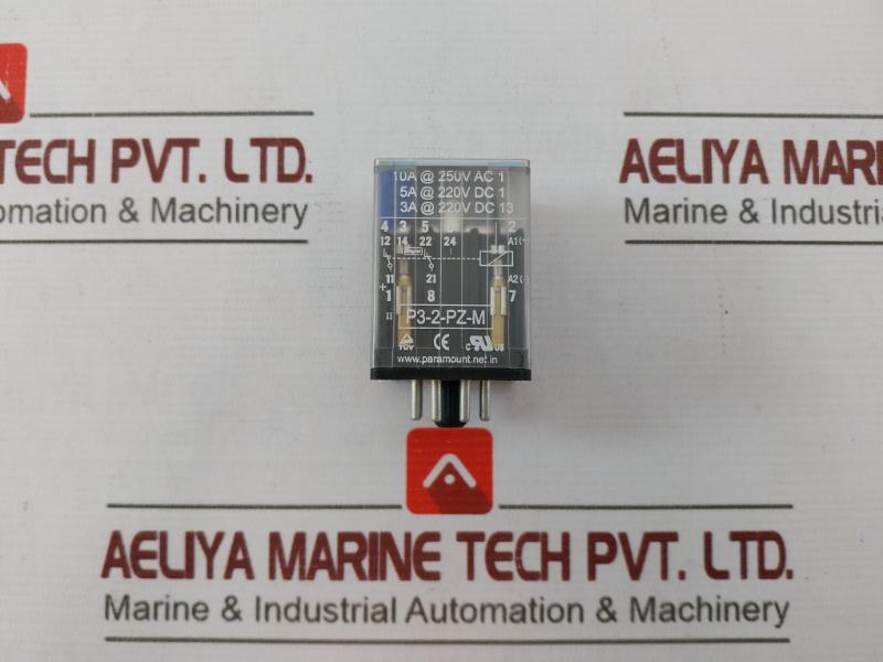 Paramount P3-2-pz-m Coil Relay 10A 250V Ac1 5A 220V Dc1 3A 220V Dc13