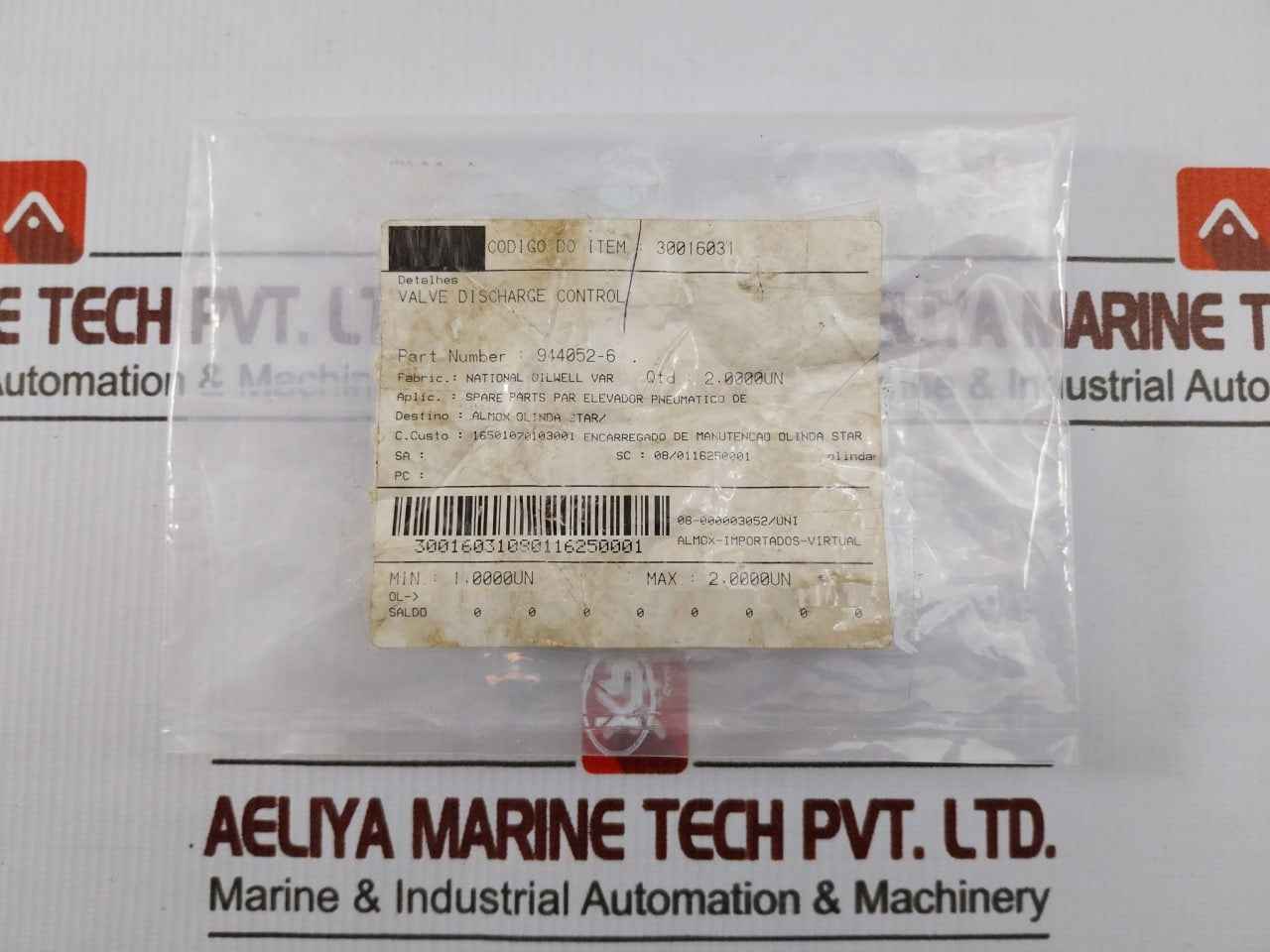 Parker 003371002 Flow Control Valve 250 Psig Max