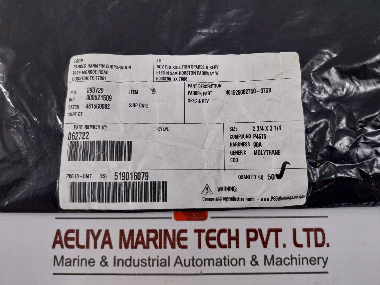 Parker 062722 Molythane Polypak Seal O-ring 2 3/4 X 3 1/4 P4615 90A