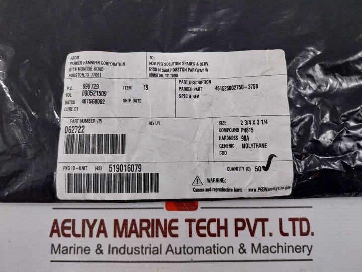 Parker 062722 Molythane Polypak Seal O-ring 2 3/4 X 3 1/4 P4615 90A