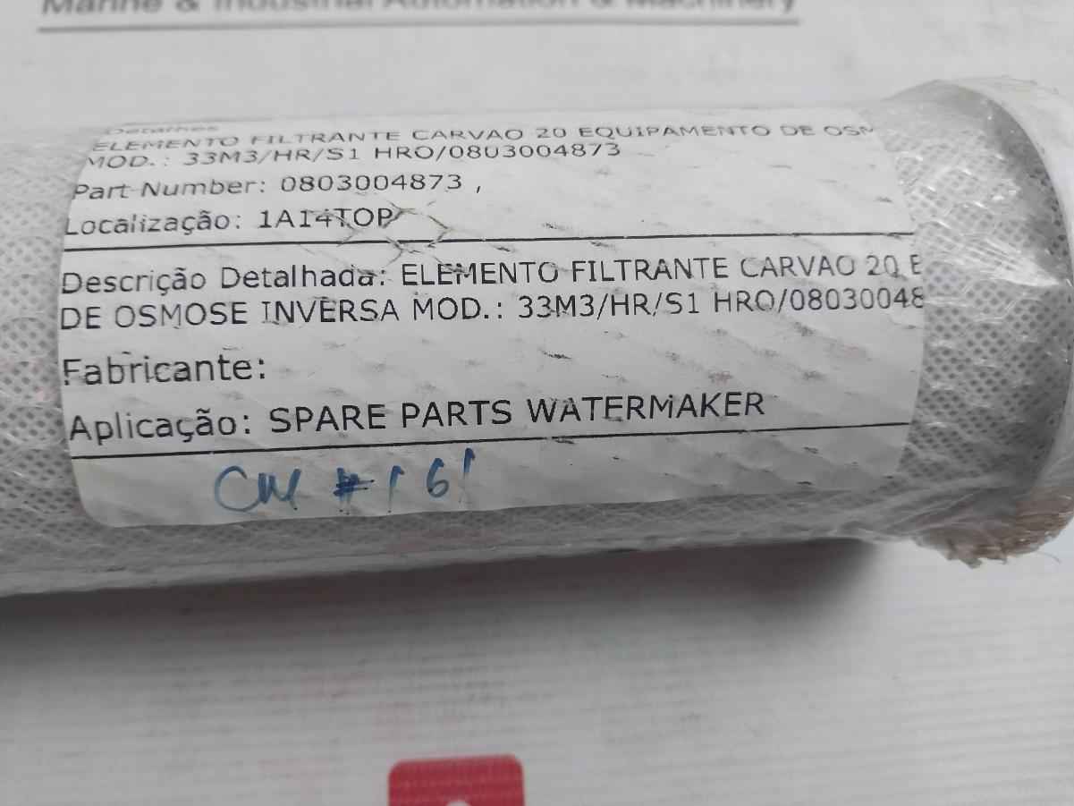Parker 0803004873 Carbon Filter Element 33M3/Hr/S1 Hro/080300487