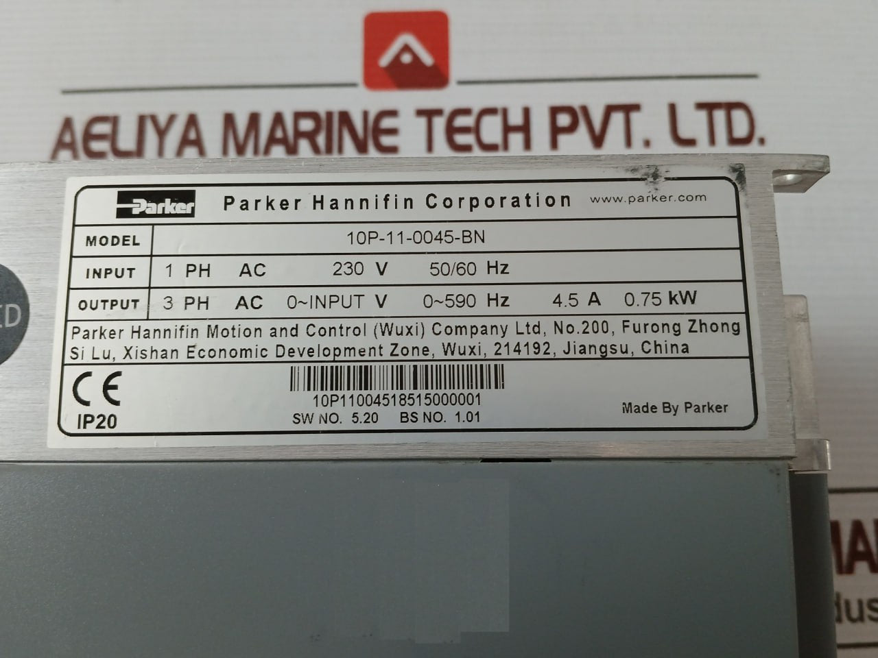 Parker 10P-11-0045-bn Ac Variable Frequency Drive 1 Ph Ac 230V 50/60 Hz