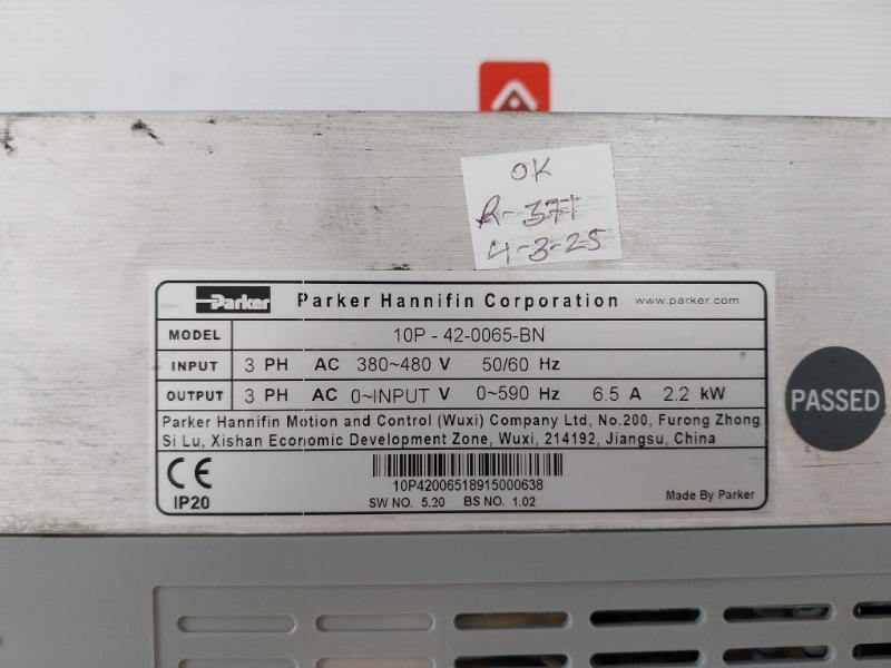Parker 10P-42-0065-bn Ac Variable Frequency Drive 380-480 V 10P42006518915000638