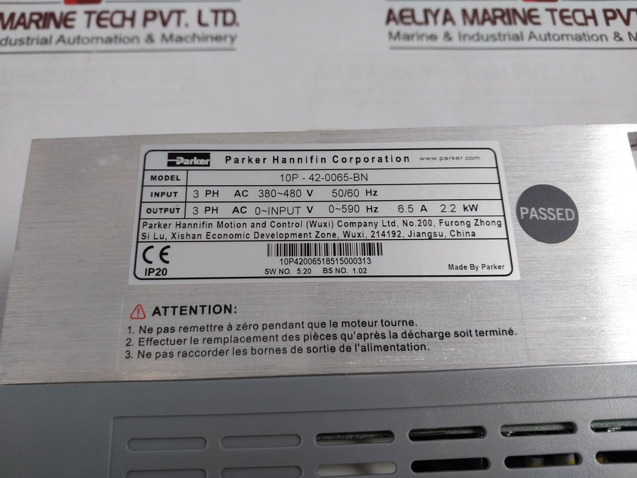 Parker 10P-42-0065-bn Ac Variable Frequency Drive Ac10P Ip20 24V 15V