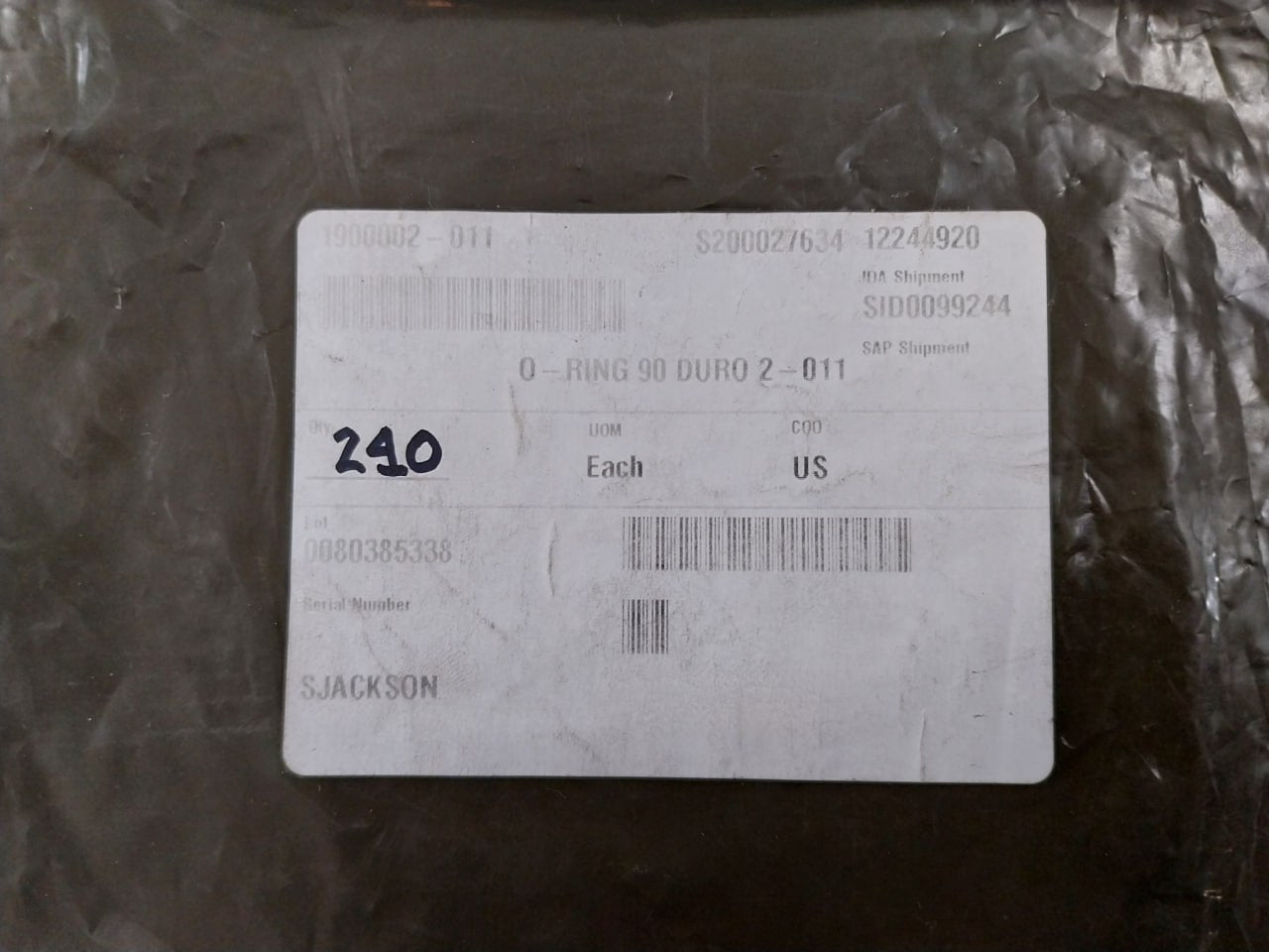 Parker 1900002-011 O-ring 90 Duro - N552 Hydraulic / Bop Seal 5/16X7/16X1/16