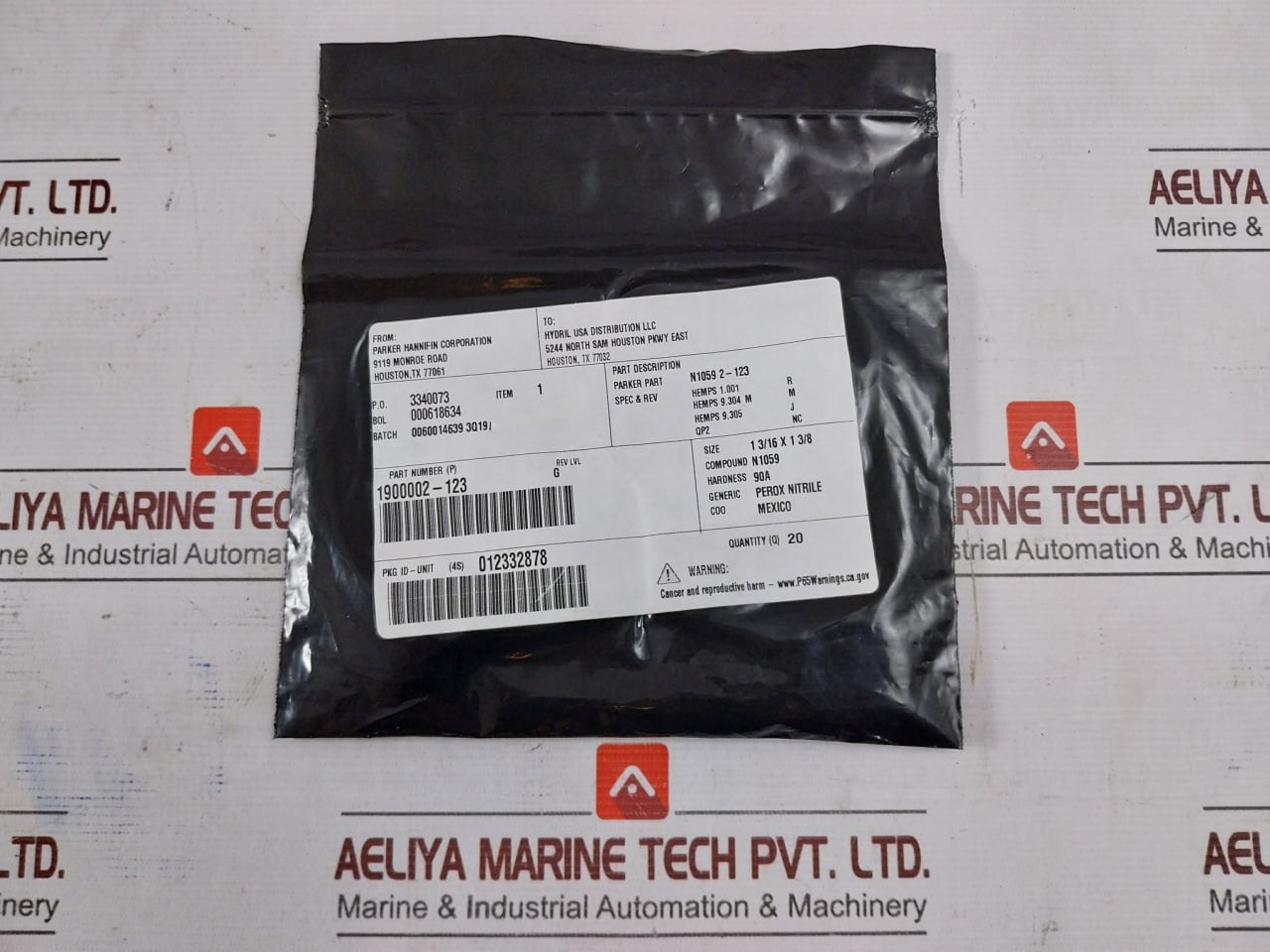Parker 1900002-123 O-ring 90 Duro Hydril Bop Seal N1059 1.19X1.38"