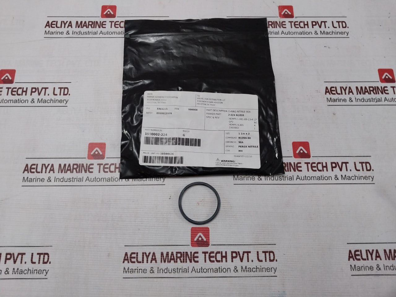 Parker 1900002-224 O-ring For Pod Wedge Seal 90A 90 Duro 2-224