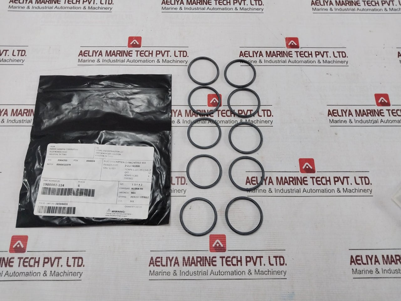 Parker 1900002-224 O-ring For Pod Wedge Seal 90A 90 Duro 2-224