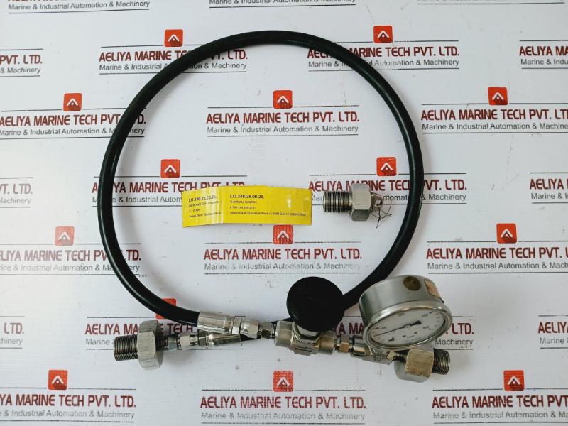 Parker 471tc-4 Standard Hose+whitey Knob+0-400 Bar Pressure Gauge Assy 5000 Psi