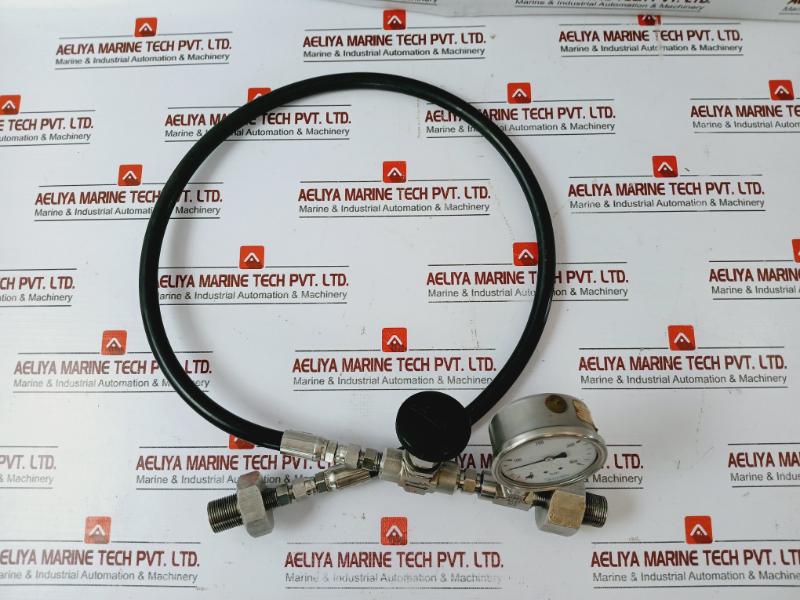 Parker 471tc-4 Standard Hose+whitey Knob+0-400 Bar Pressure Gauge Assy 5000 Psi