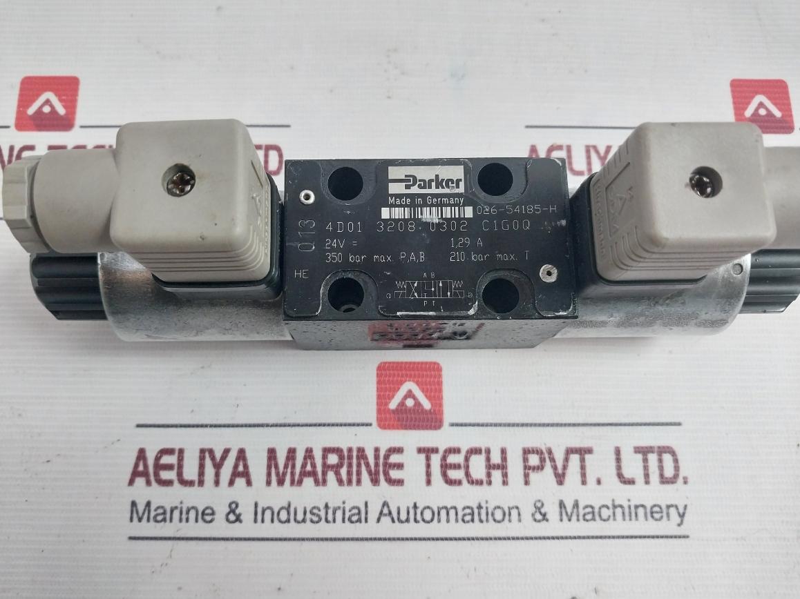 Parker 4D01 3208 0302 C1G0Q Hydraulic Directional Control Valve 24Vdc 100%Ed 14A