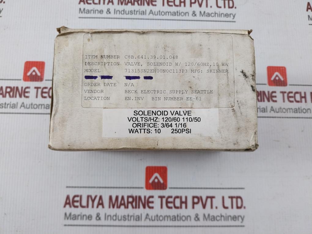 Parker 7C111P3 23 1Shf7 Solenoid Valve 110-120V 50/60Hz 10Watt 250Psi