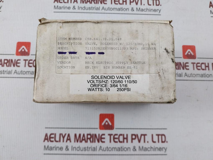 Parker 7C111P3 23 1Shf7 Solenoid Valve 110-120V 50/60Hz 10Watt 250Psi