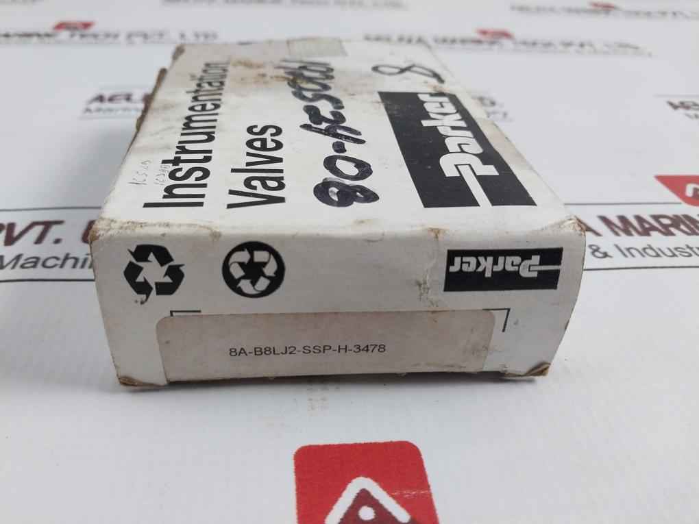 Parker 8A-b8Lj2-ssp-h-3478 2-way Manual Ball Valve B Series 1/2 In. Rev.A1