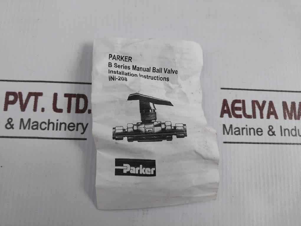 Parker 8A-b8Lj2-ssp-h-3478 2-way Manual Ball Valve B Series 1/2 In. Rev.A1