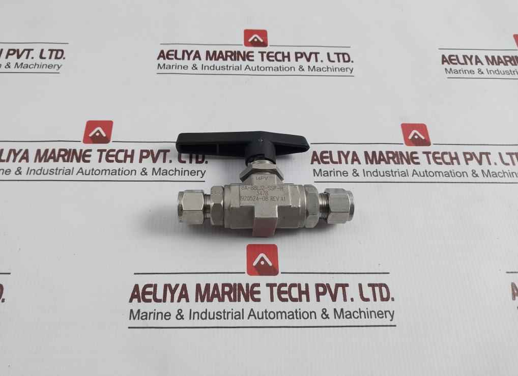 Parker 8A-b8Lj2-ssp-h-3478 2-way Manual Ball Valve B Series 1/2 In. Rev.A1