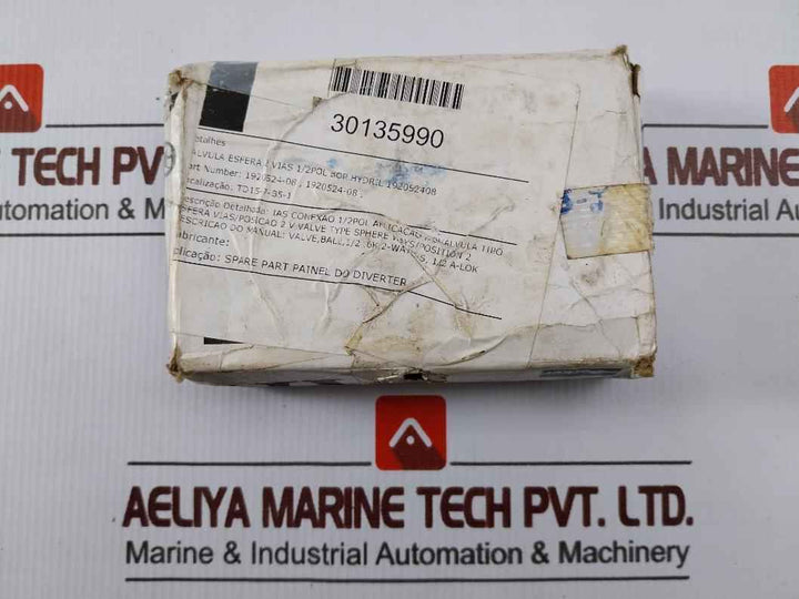Parker 8A-b8Lj2-ssp-h-3478 B-series Two Way Stainless Steel Ball Valve Ini-208