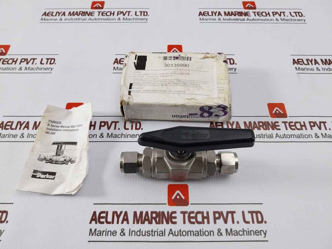Parker 8A-b8Lj2-ssp-h-3478 B-series Two Way Stainless Steel Ball Valve Rev: A1