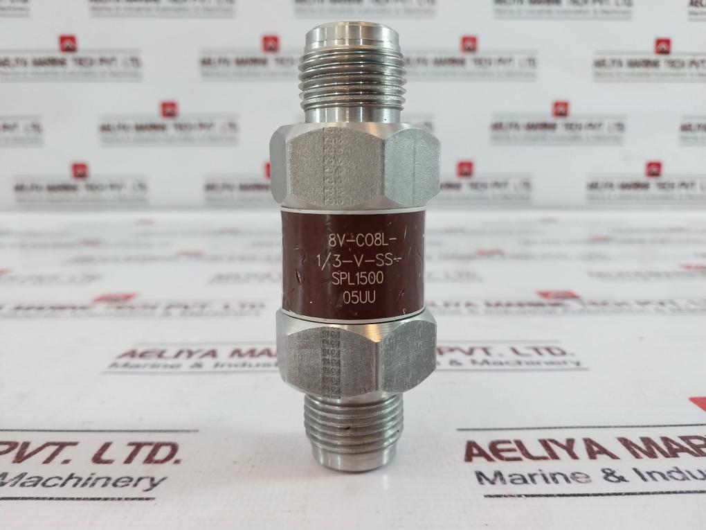 Parker 8v-c08l-1/3-v-ss-spl1500, Stainless Steel Check Valve, 24tu