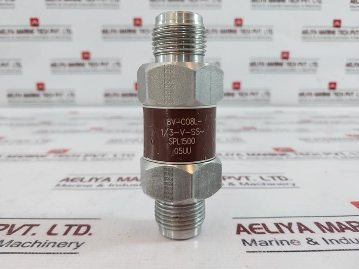 Parker 8v-c08l-1/3-v-ss-spl1500, Stainless Steel Check Valve, 24tu