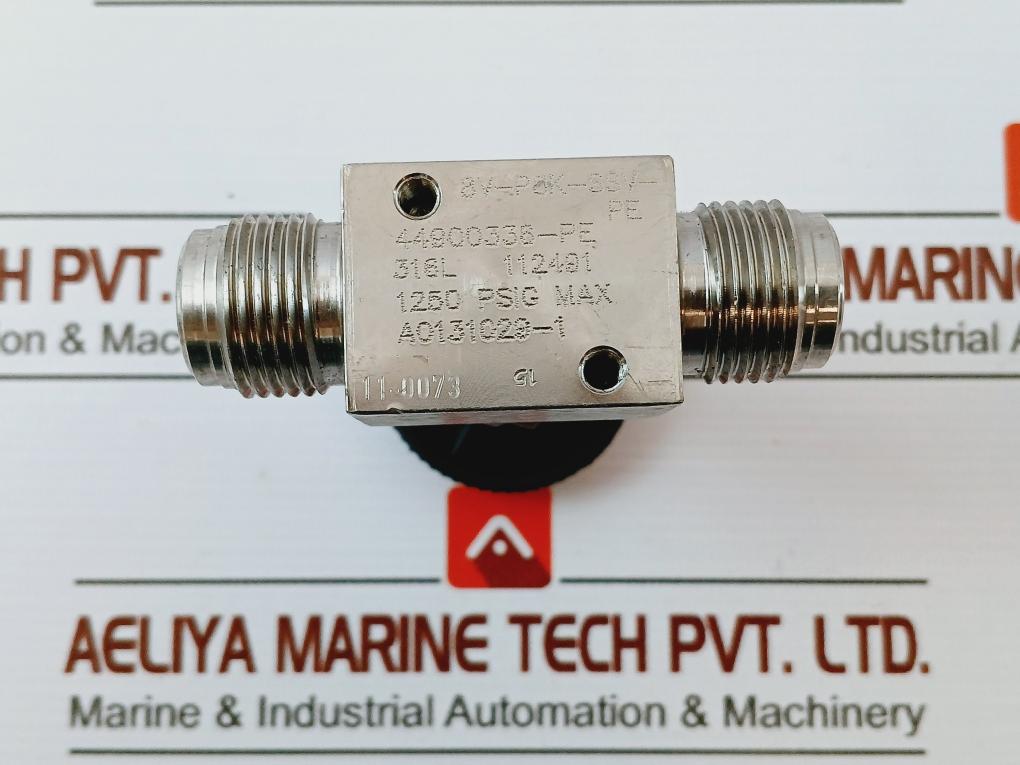 Parker 8V-P8K-SSV-PE Bellow Valve Manual Maximum 1250 PSIG 44900336-PE