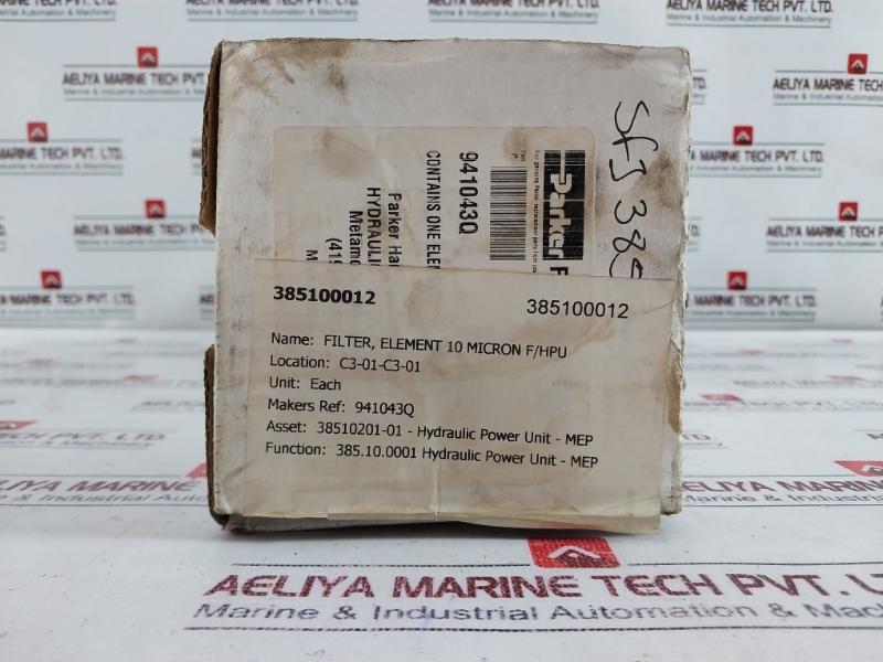 Parker 941043Q Wpf Series 10 Micron Filter Element For Hydraulic Power Unit