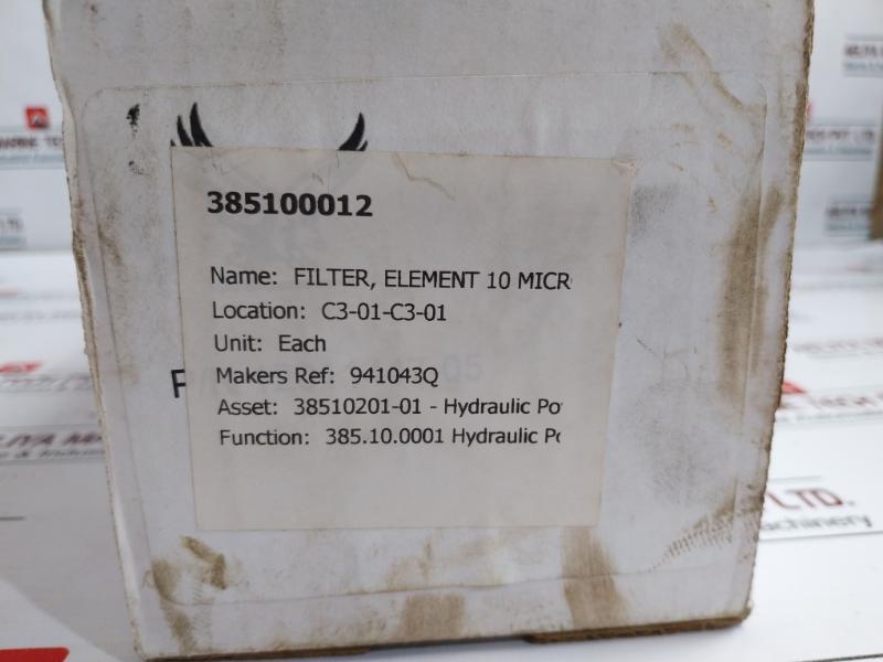 Parker 941043Q High Pressure Filter Element Wpf Series 10 Micron