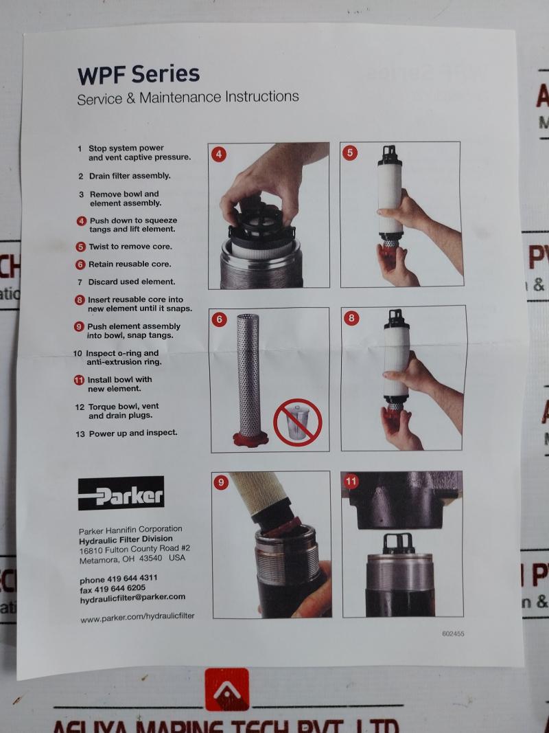 Parker 941043Q High Pressure Filter Element Wpf Series 10 Micron