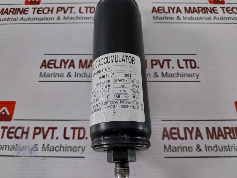 Parker Acp04aa008r17h Hydraulic Accumulator 260 Bar/3700 Psi