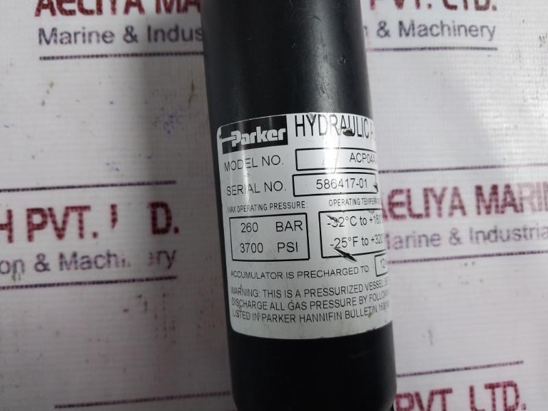 Parker Acp04aa008r17h Hydraulic Accumulator Valve 260 Bar 3700 Psi