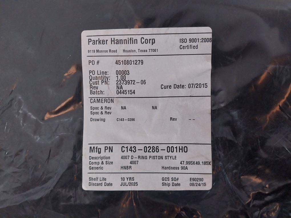 Parker Cameron C143-0286-001H0 D-Ring Piston Style 4007 New
