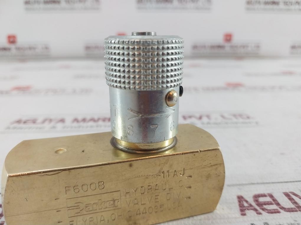 Parker F600B In-line Flow Control Valve 2000 Psi 138 Bar 8Gpm 30Lpm