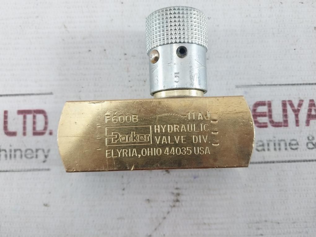 Parker F600B In-line Flow Control Valve 2000 Psi 138 Bar 8Gpm 30Lpm